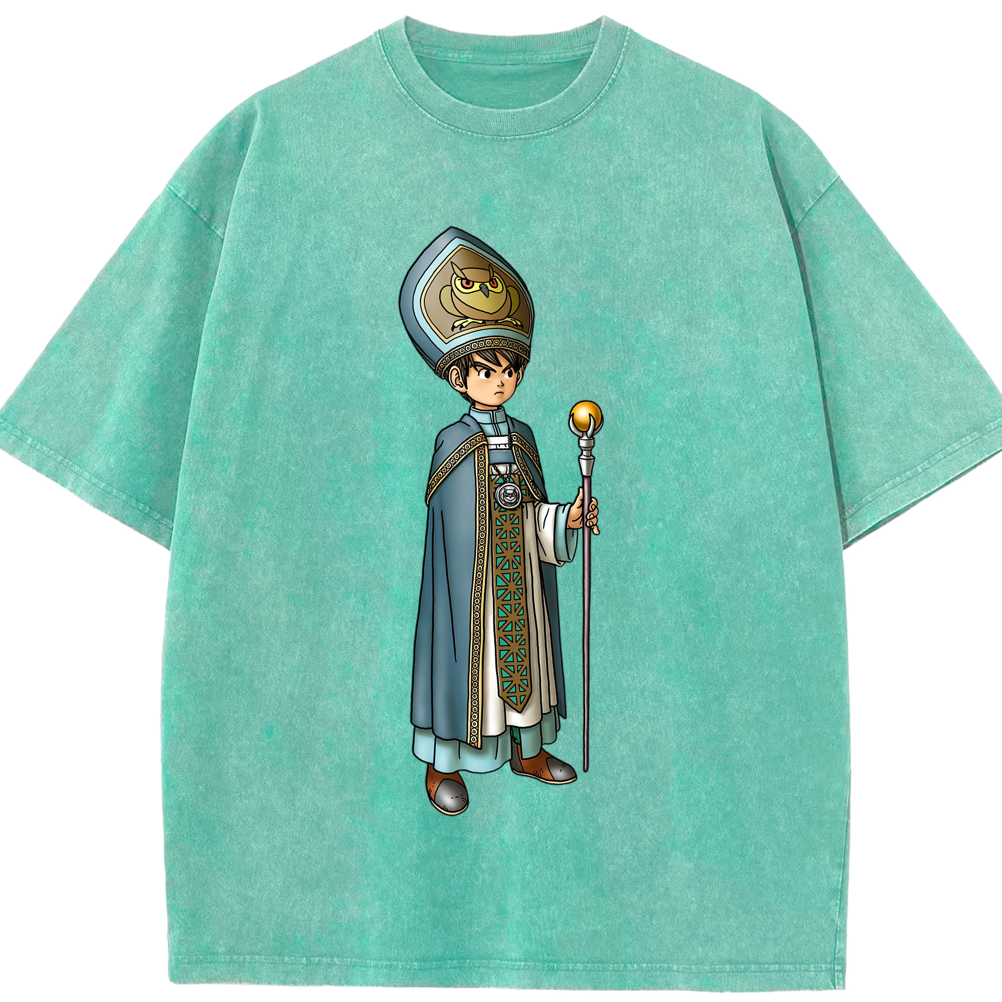 （画像用） ドラゴンクエスト Doragon Kuesuto Dragon Quest 綿100% ヴィンテージ風 半袖Tシャツ（フロントプリント）